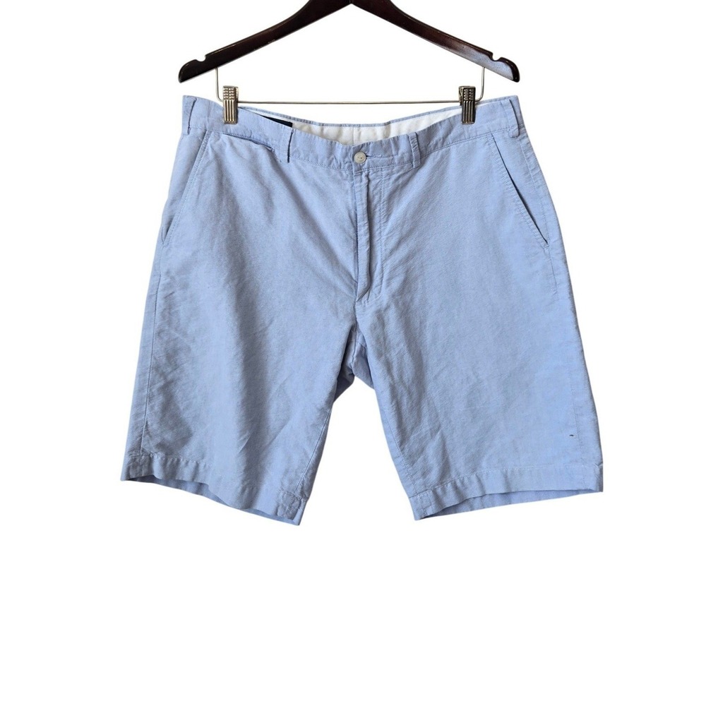 Polo Ralph Lauren Preston Shorts Mens 36 Light Blue Cotton Oxford Chino Preppy